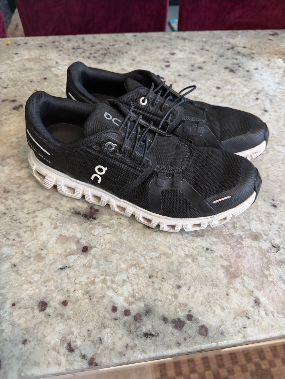 On Running Women's Black Sneakers with White Sole